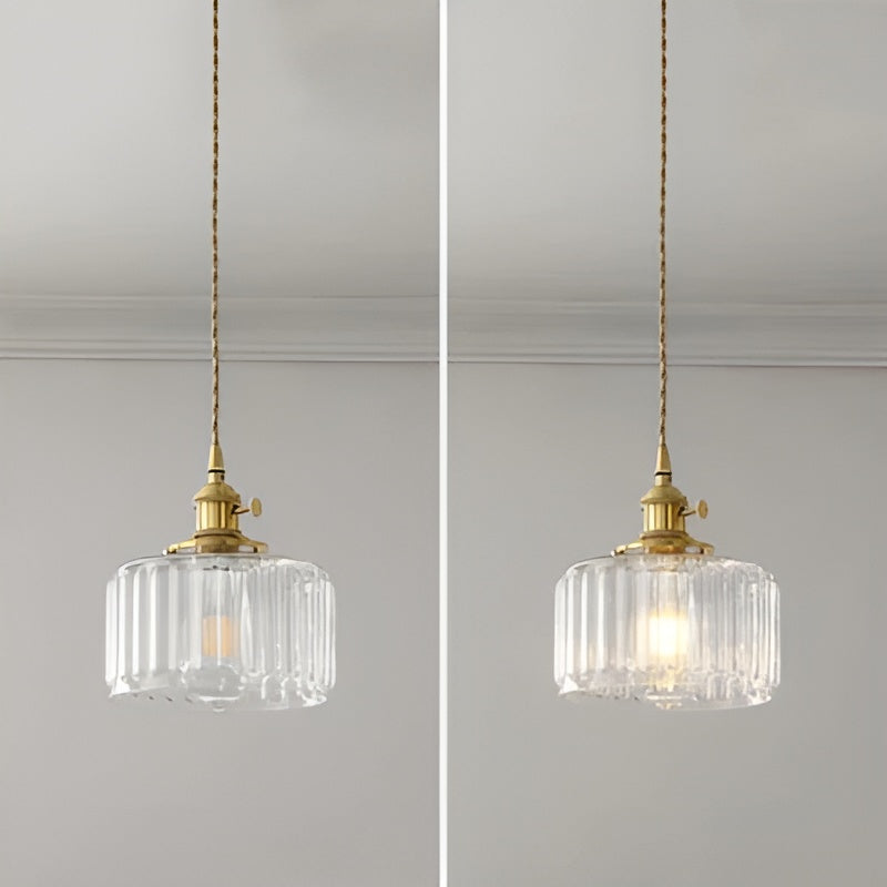 Aurivida Lamp – Elegante Glas Hanglamp met Koperen Accenten