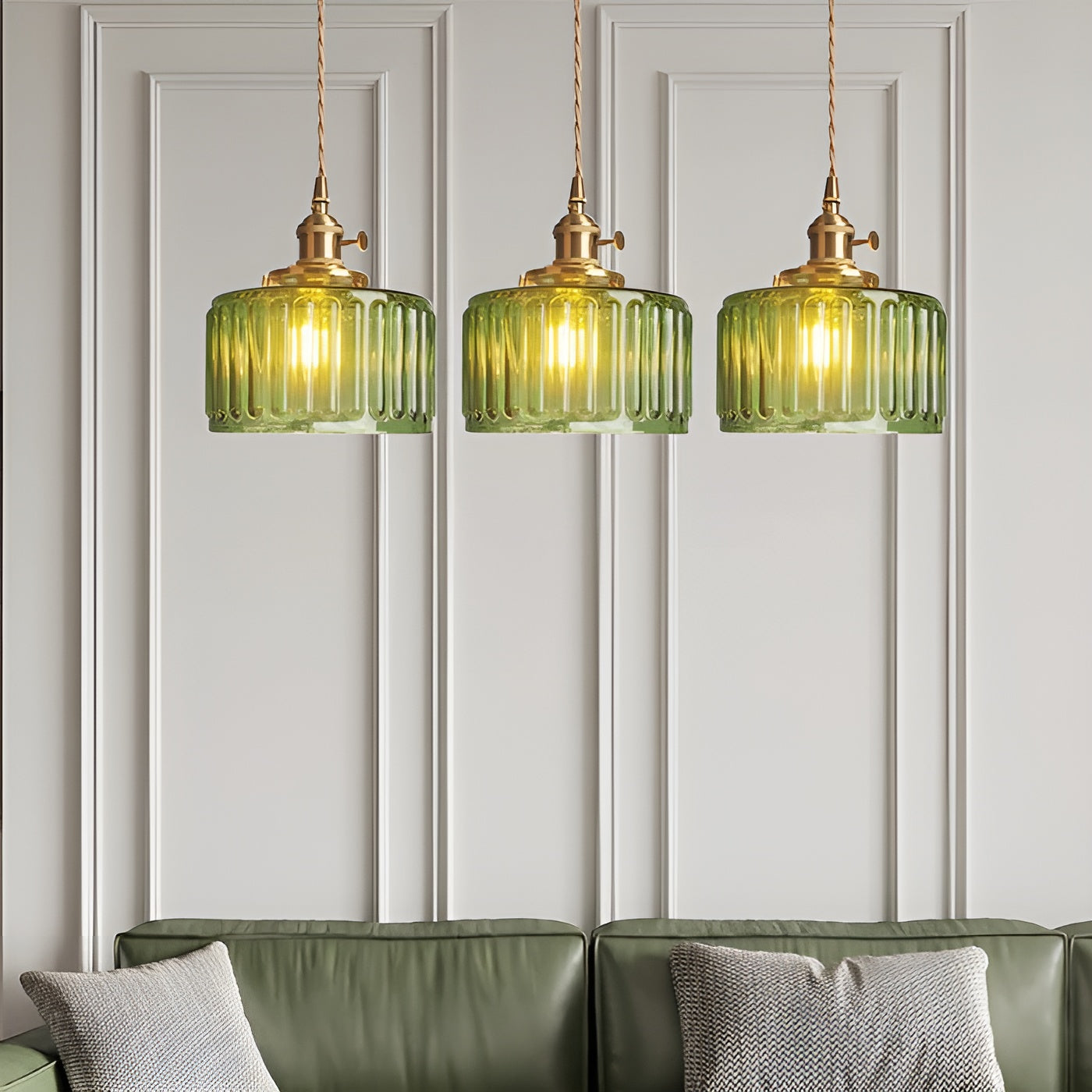 Aurivida Lamp – Elegante Glas Hanglamp met Koperen Accenten