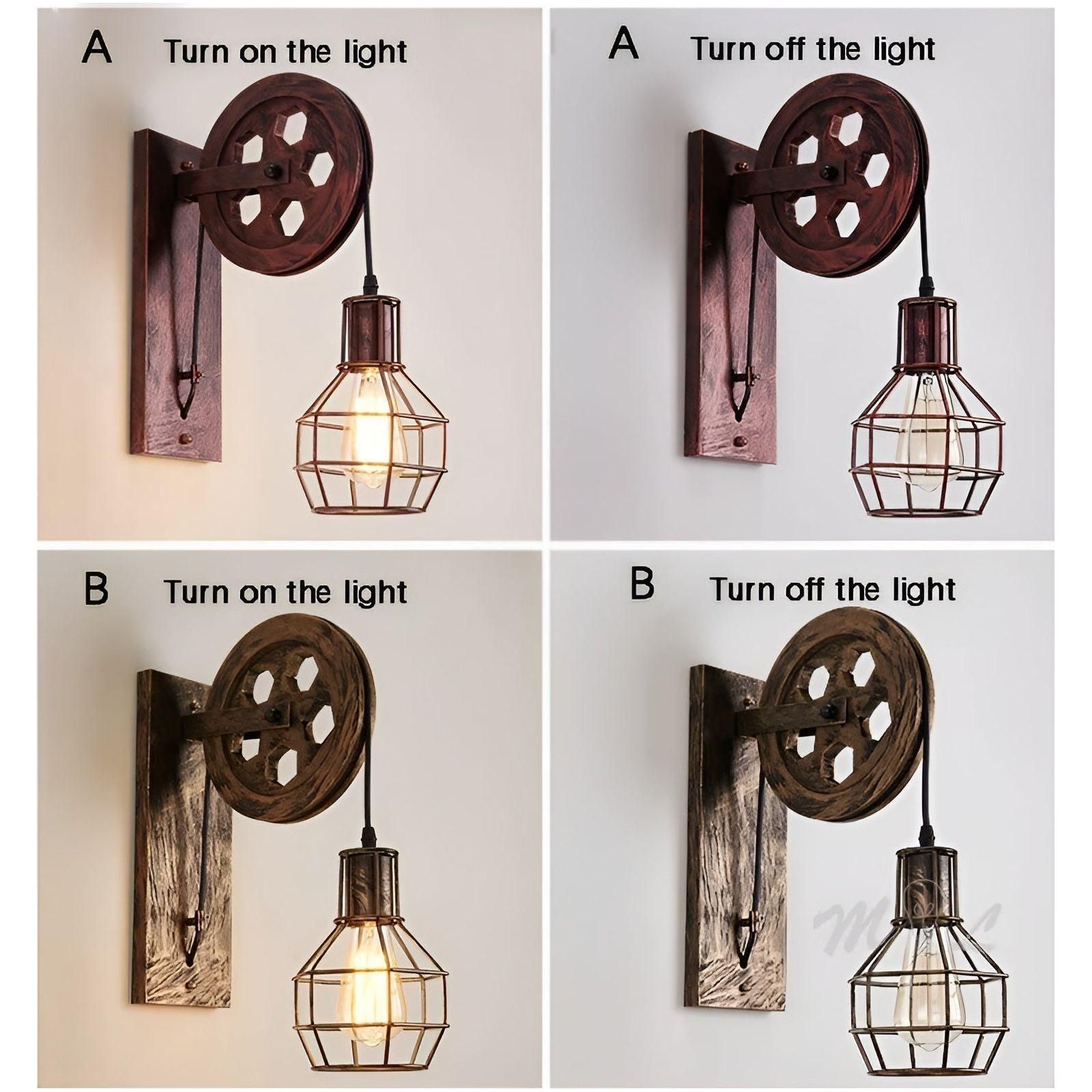 ShineBright Lampe - Industrie Vintage LED Wandlampe