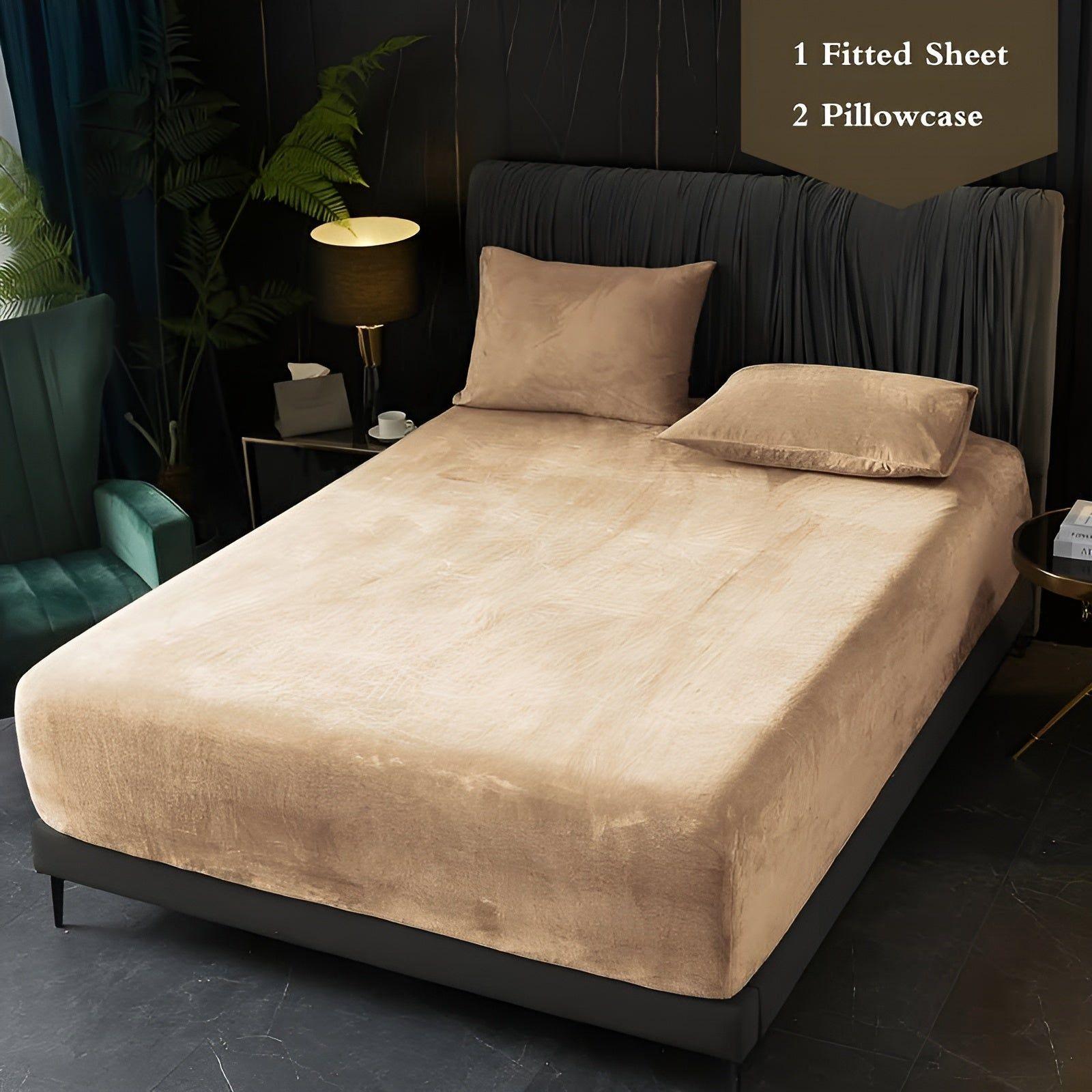 Velouré Set – Luxe Velvet Hoeslaken & Kussensloop Set