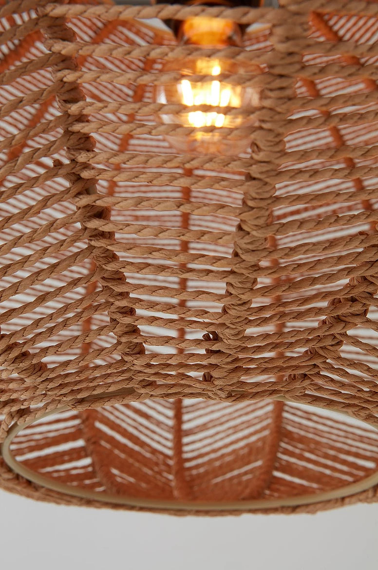 Hanglamp van vlechtwerk en ijzer – Bonq