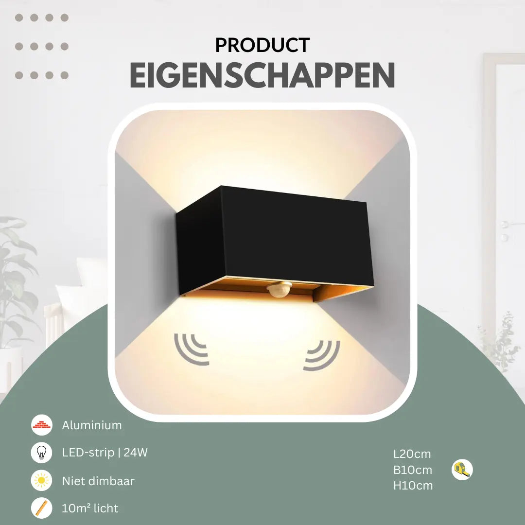 Jorvik – Buitenlamp met Sensor en Krachtige Lichtspreiding