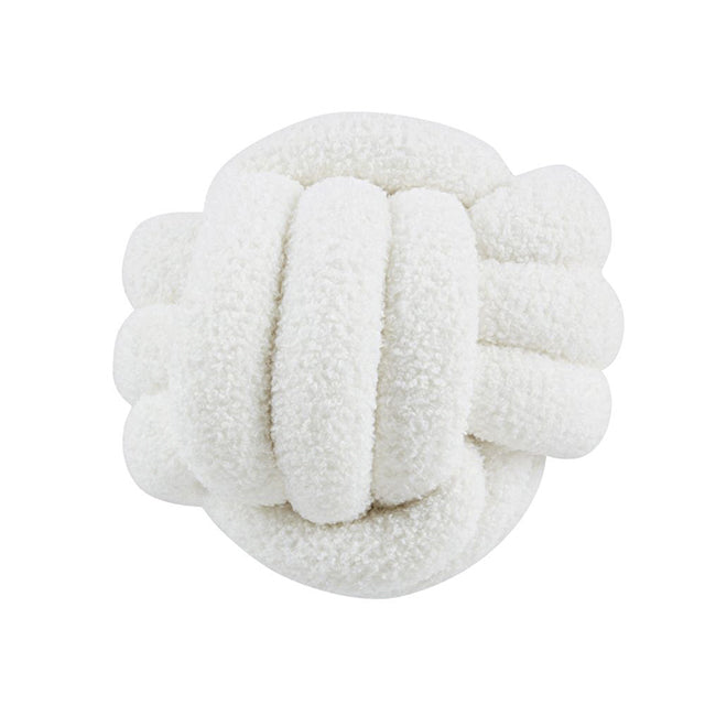 Caryatid – Wit Bouclé Knoopkussen