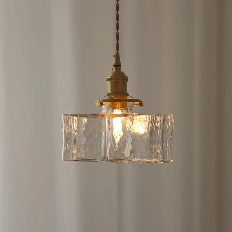 Hanglamp van glas met gouden snoer – Bonq