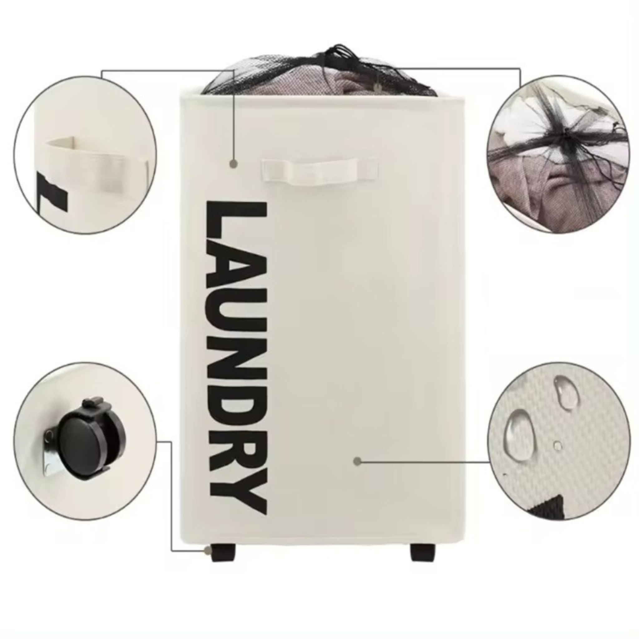 FlexiRoll™ – Plooibare Wasmand op Wieltjes | Waterdicht, Ruim & Makkelijk te Verplaatsen