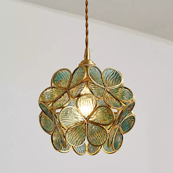 Hanglamp van glas en messing - bonq