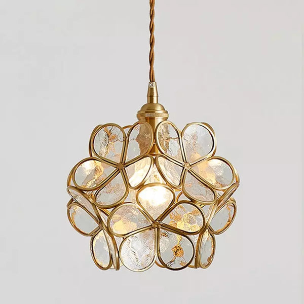 Hanglamp van glas en messing - bonq