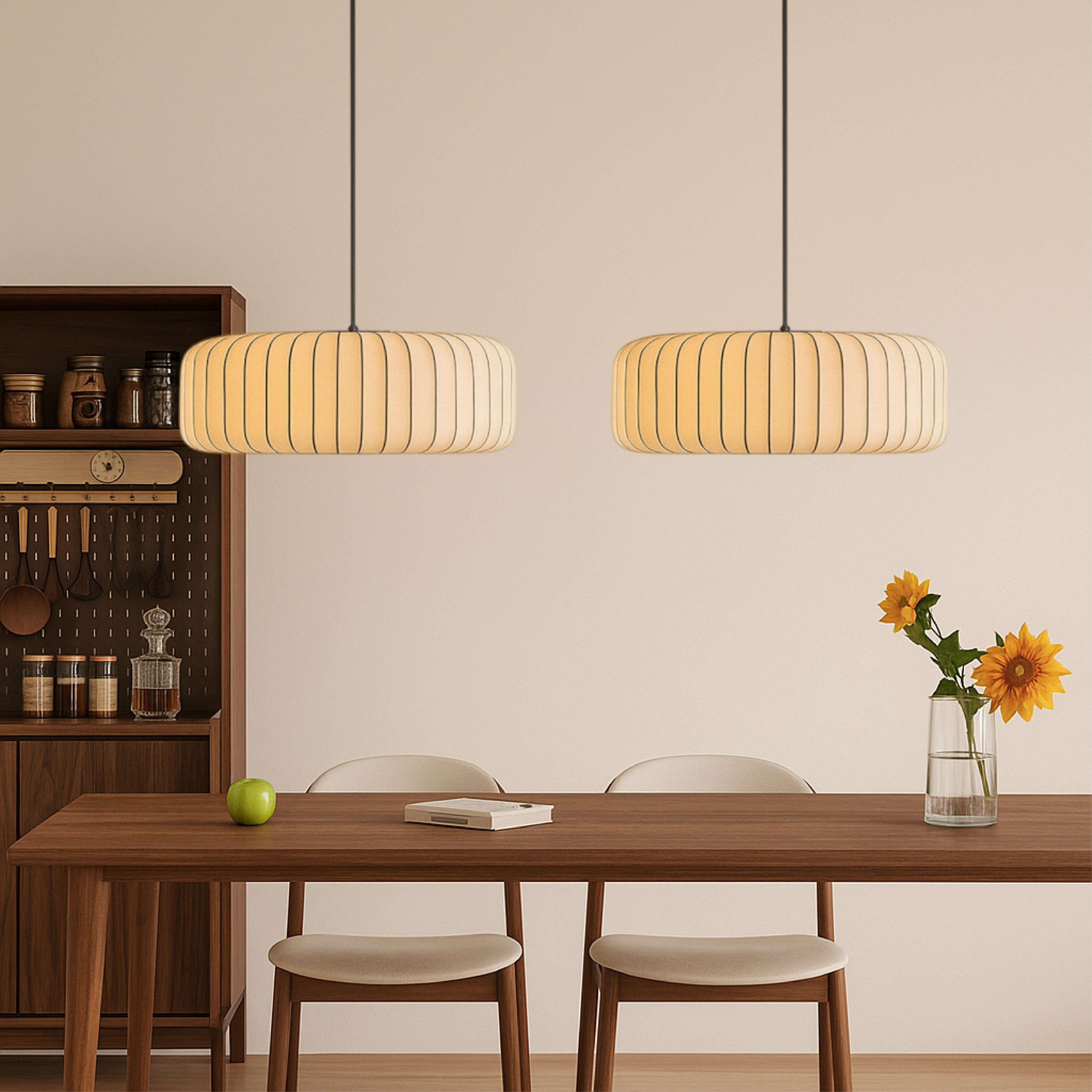 Hanglamp van luxe stof en ijzer – Bonq