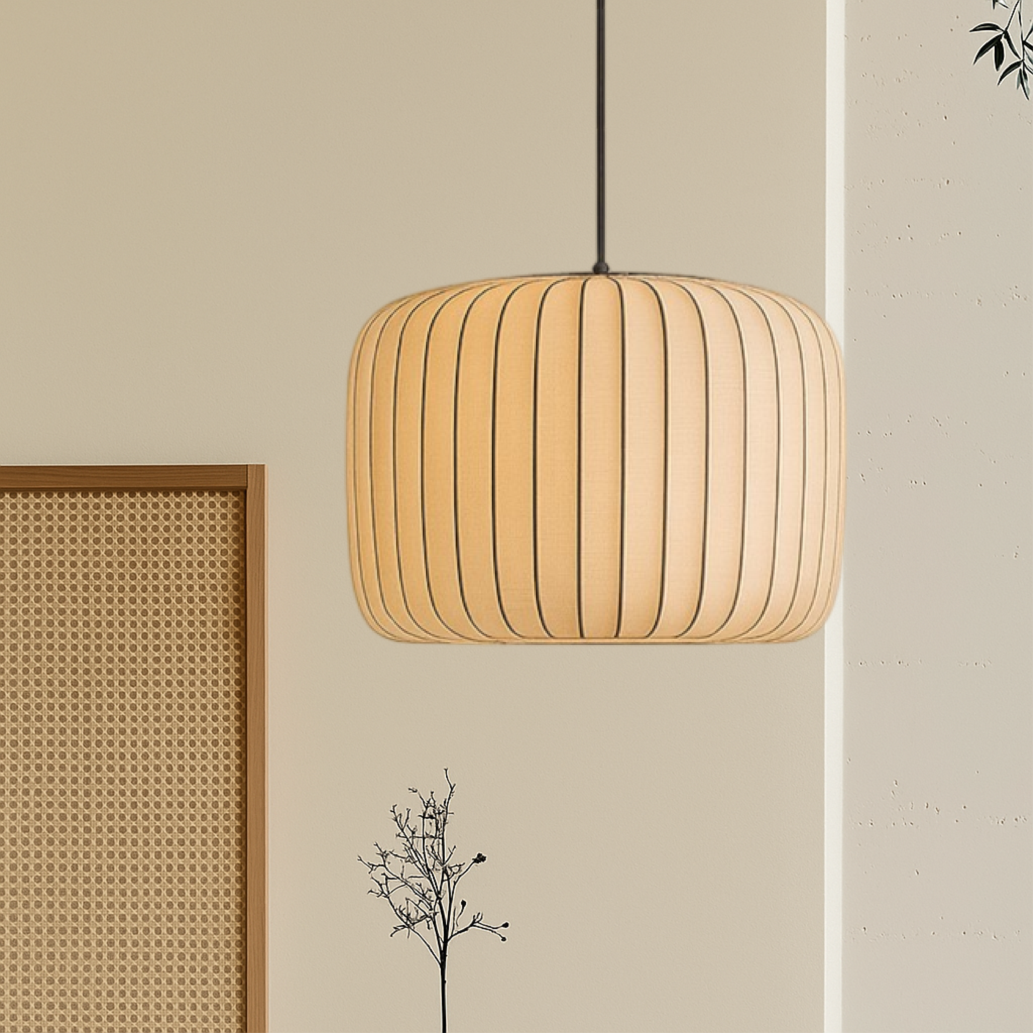 Hanglamp van luxe stof en ijzer – Bonq