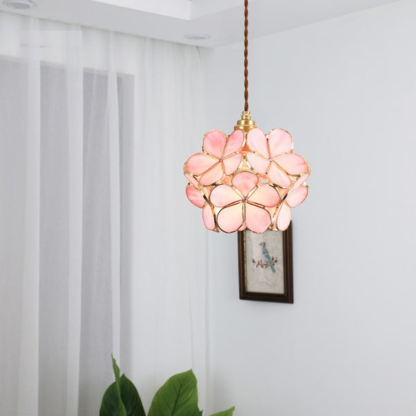 Hanglamp van glas en messing - bonq