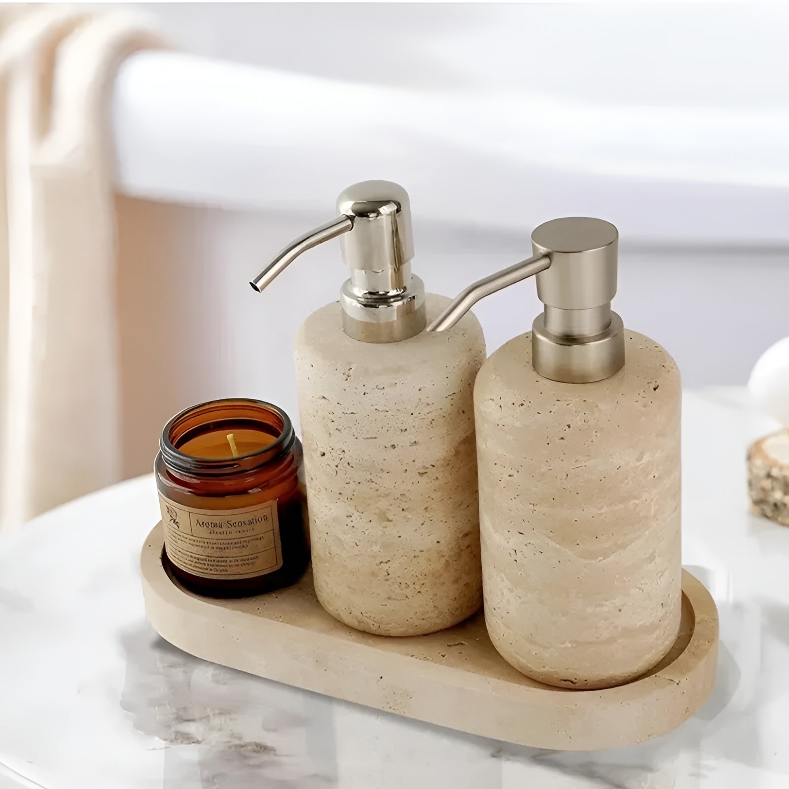 Marbelle Bath Set – Luxe Marmor Badaccessoires in 3-delige Set
