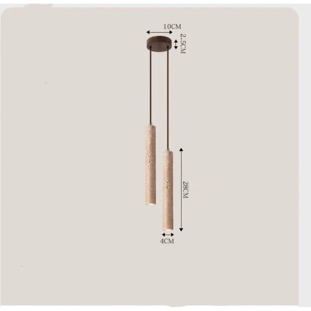 Radiance - Minimalistische Langlinien Travertin Wabi-Sabi Stil LED Kronleuchter Lichter