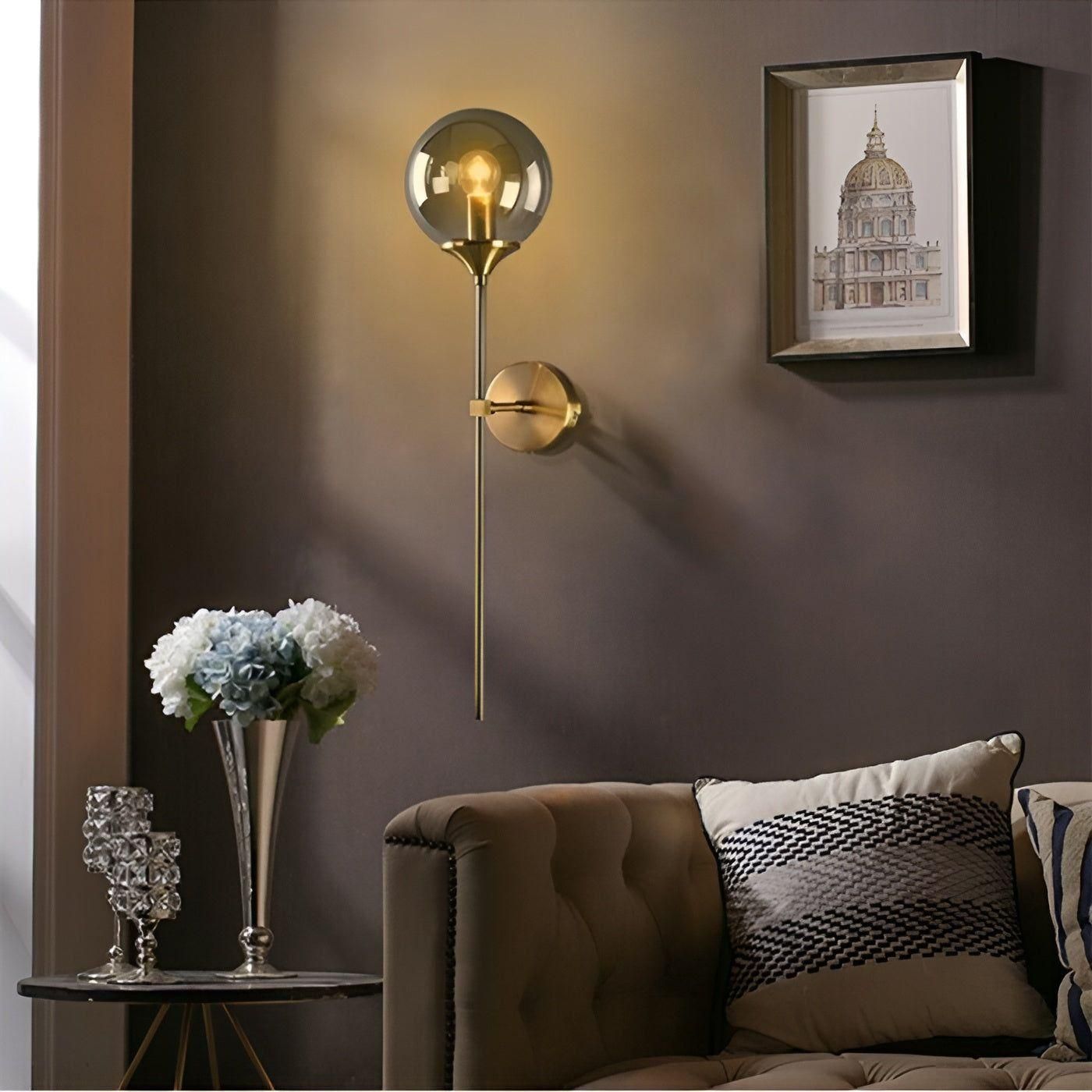 Lumisphere – Wandlamp van Glas & Goud