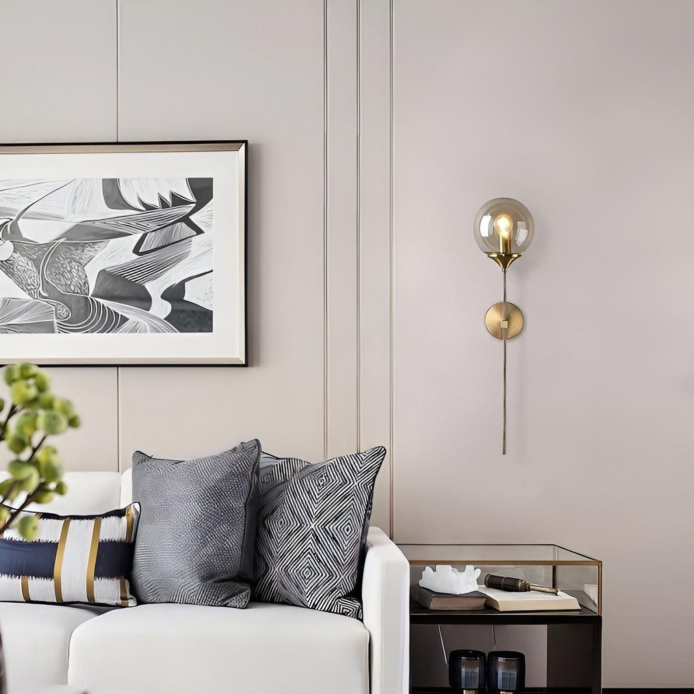 Lumisphere – Wandlamp van Glas & Goud