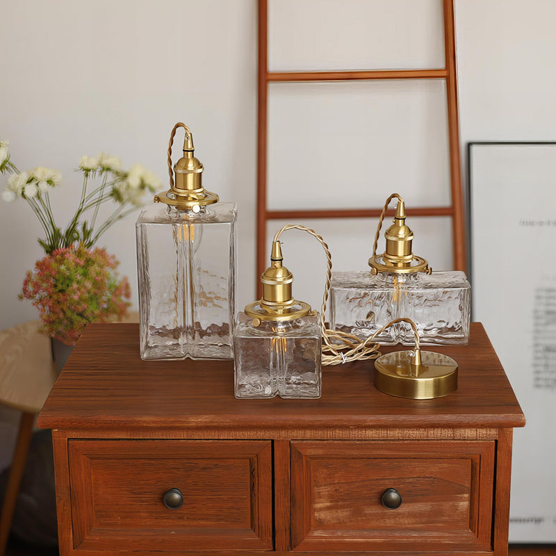 Hanglamp van glas met gouden snoer – Bonq