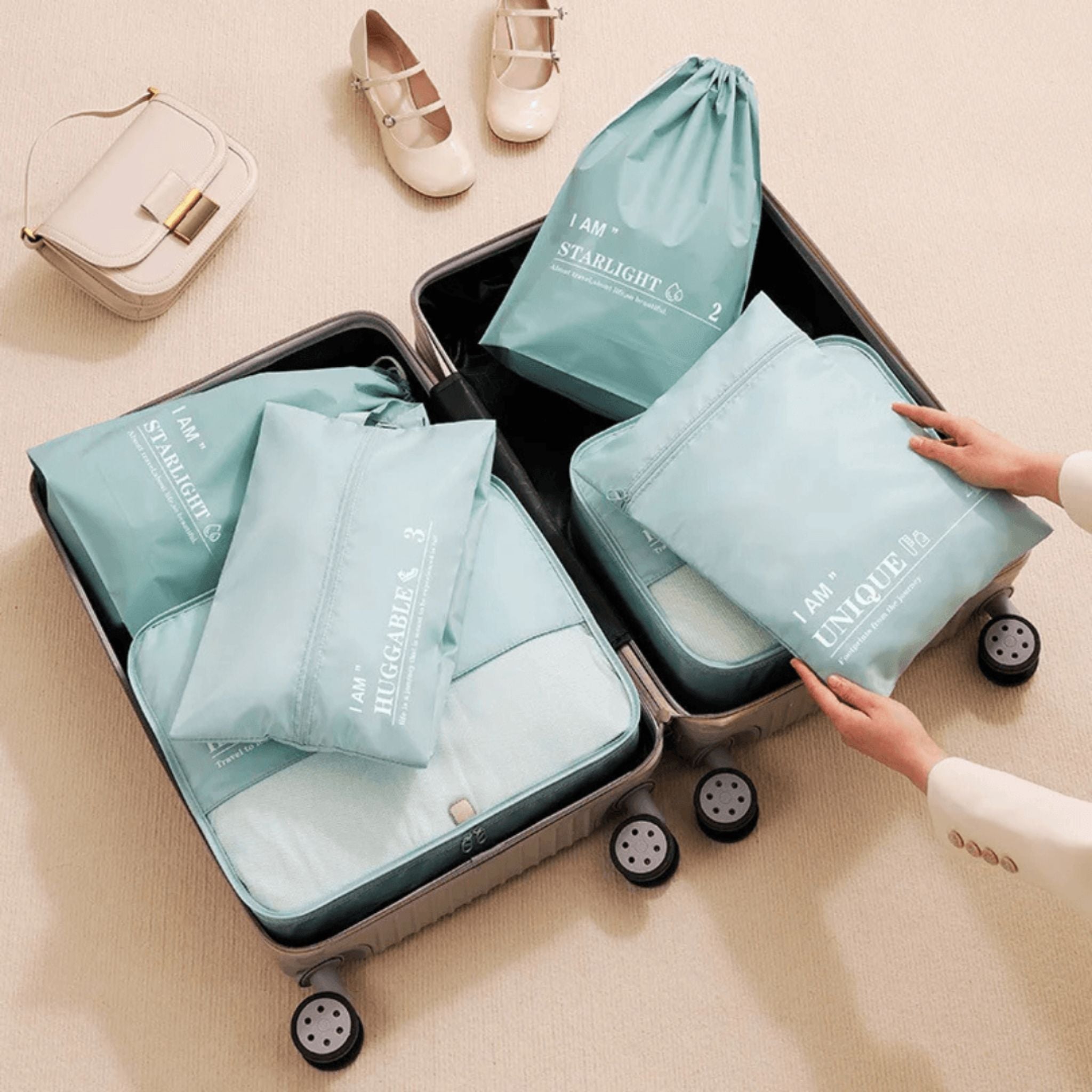PackMate™ – 6-Delige Reisorganizer Set | Voor Perfect Georganiseerde Koffers