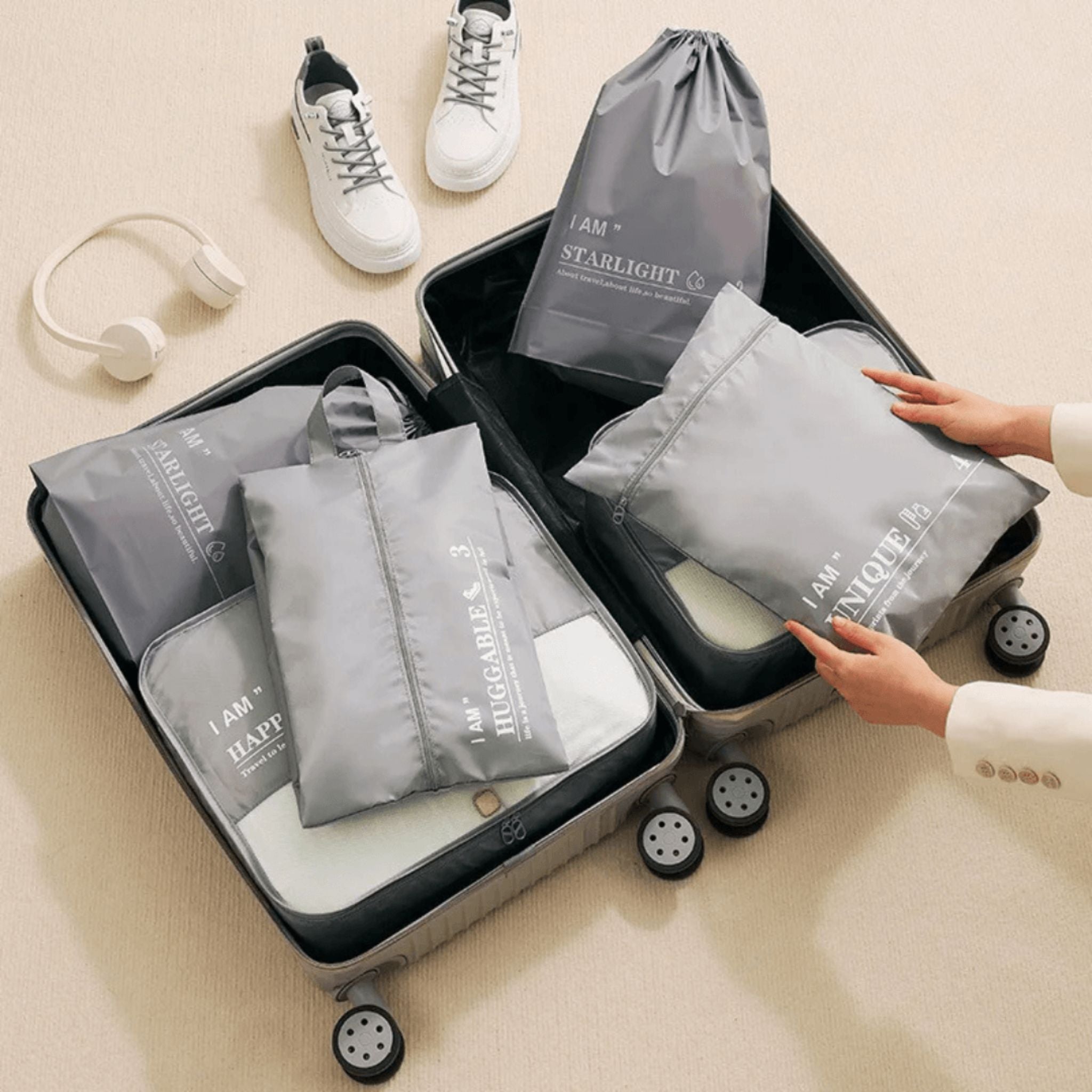 PackMate™ – 6-Delige Reisorganizer Set | Voor Perfect Georganiseerde Koffers