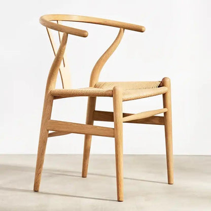 Chaville Chair – Klassieke Houten Stoel met Y-Rugleuning en Rotan Zitting