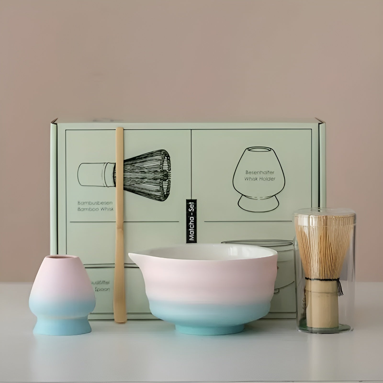 Zenmatcha Set – Japans 4-delig Matcha Thee Set in Geschenkbox
