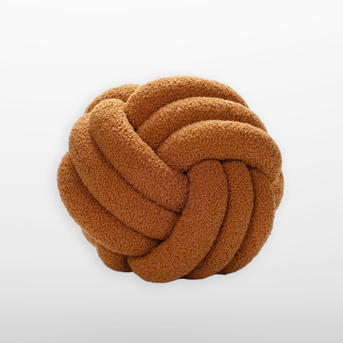 Caryatid – Bruin Bouclé Knoopkussen