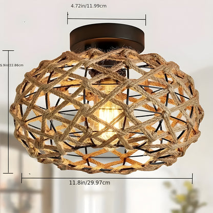 Maris Weave Plafondlamp – Boho Elegantie met Natuurlijk Touw