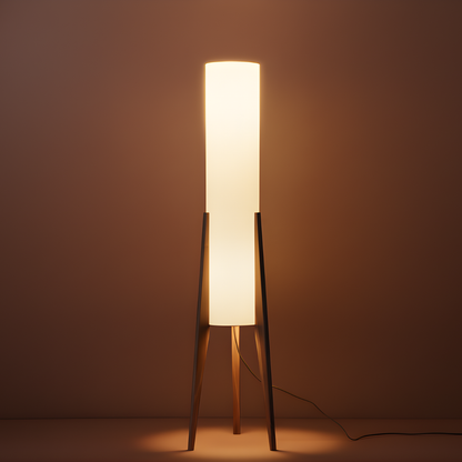 De Solvéra massief houten vloerlamp van walnoot met LED-licht