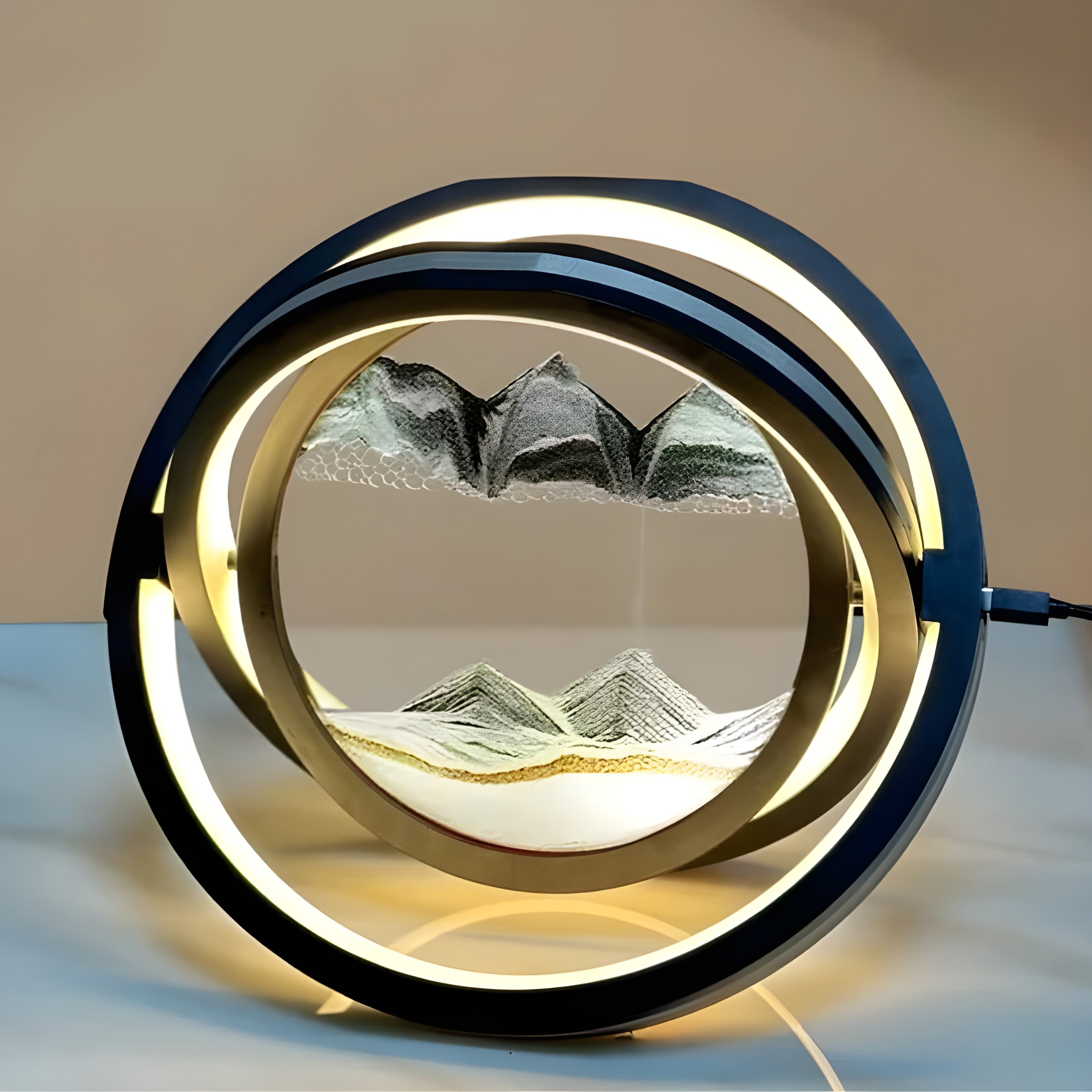 QuartzWave – LED Zandkunst Lamp