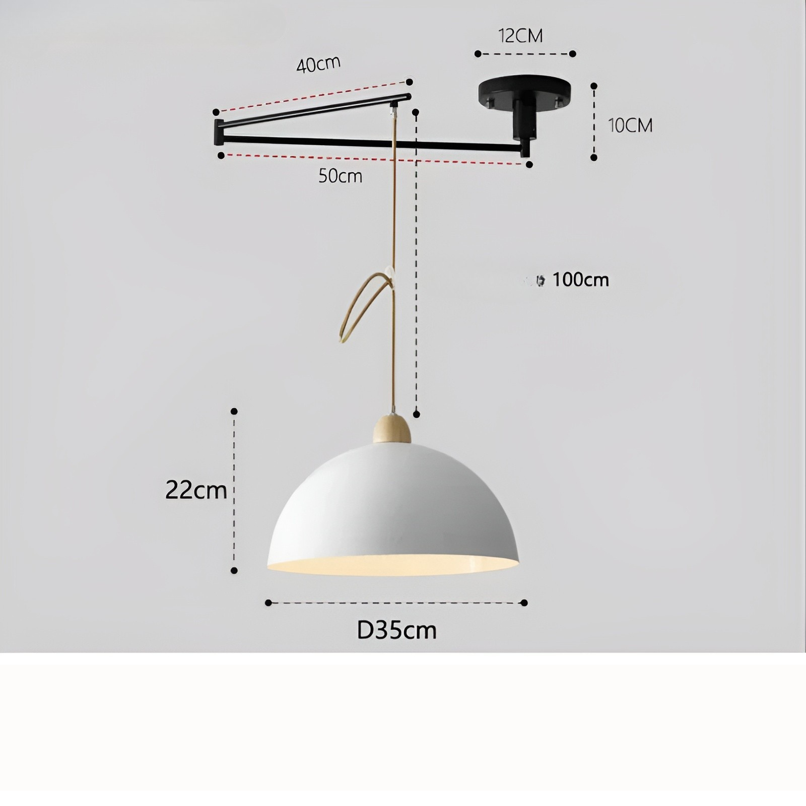 LuxeSwing – LED Hanglamp met Scharnierarm