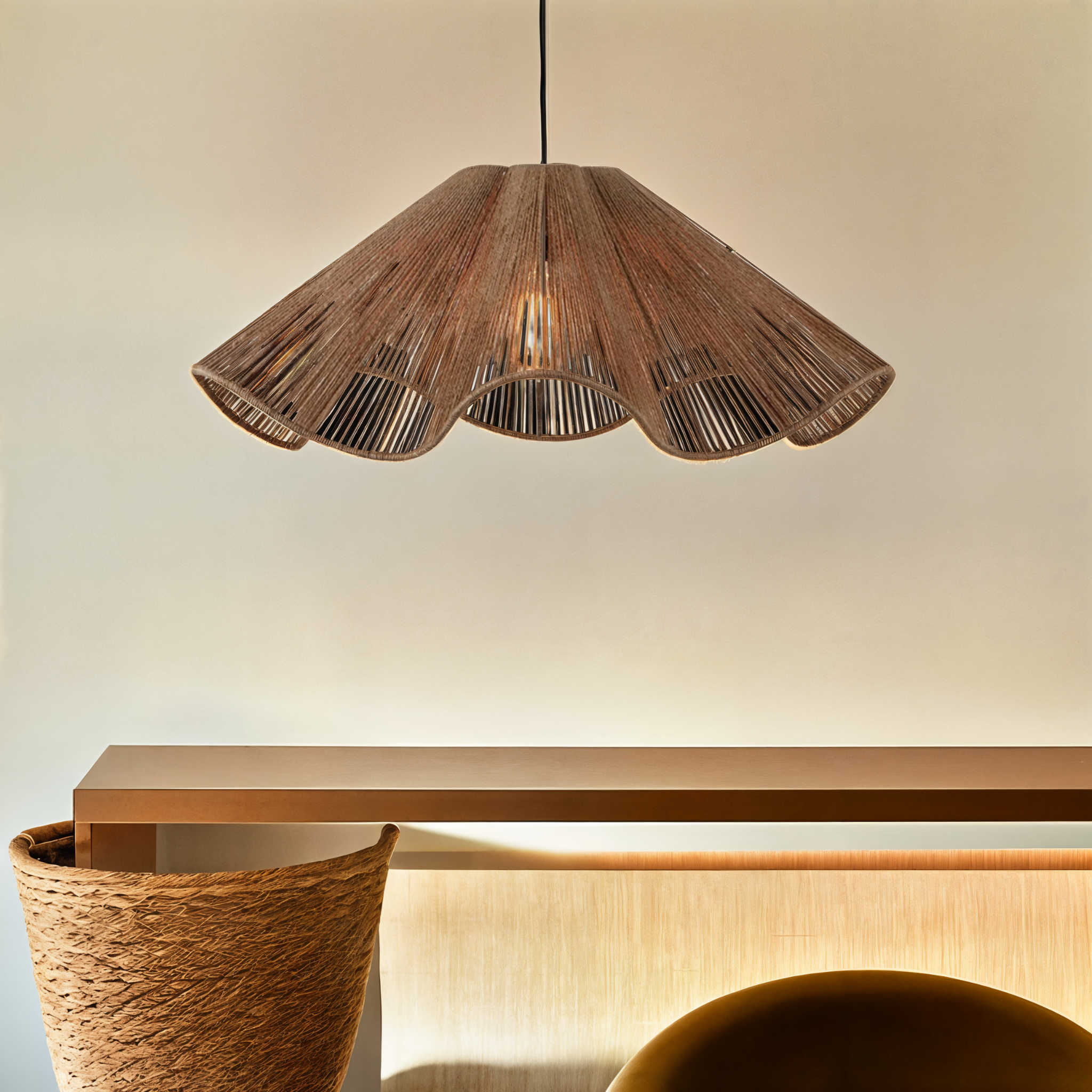 Jute Hanglamp Solvia – Natuurlijke Rust & Boho Elegantie