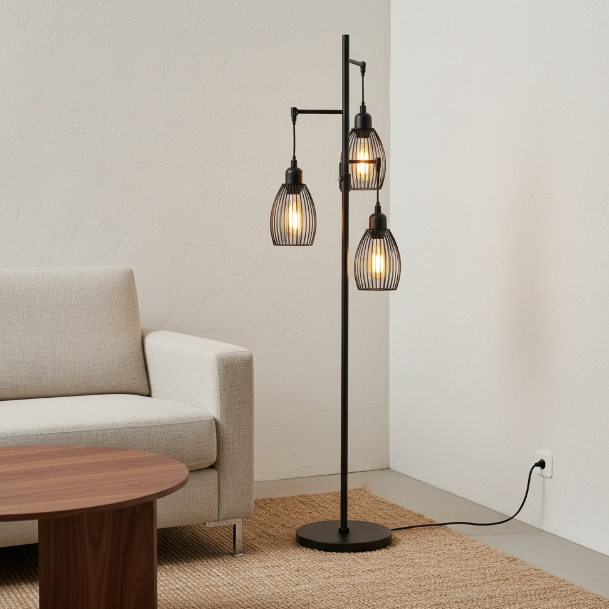 Atélion – Industrieel Zwarte Vloerlamp