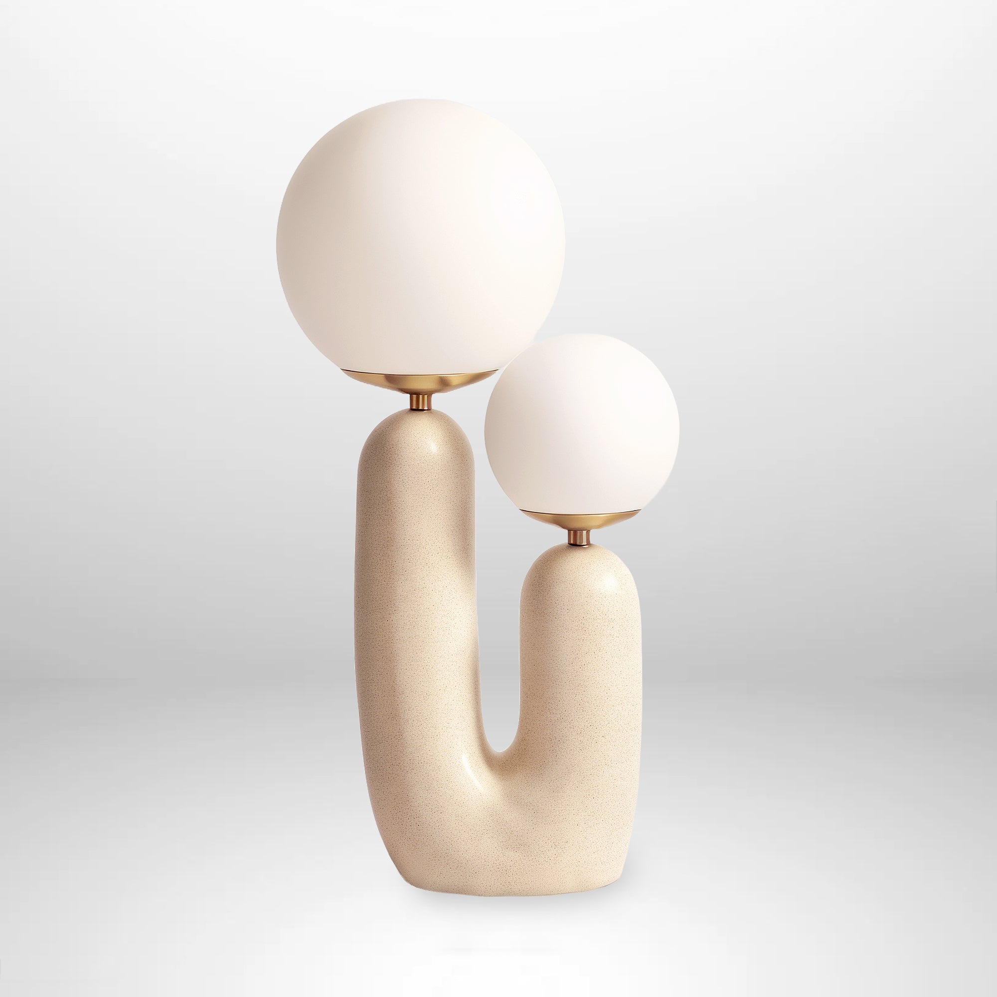 Thalora – Design Tafellamp met U-Vorm en Glazen Bollen