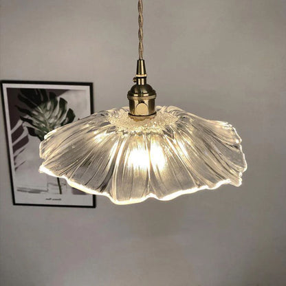 Glazen hanglamp met metalen fitting – Bonq