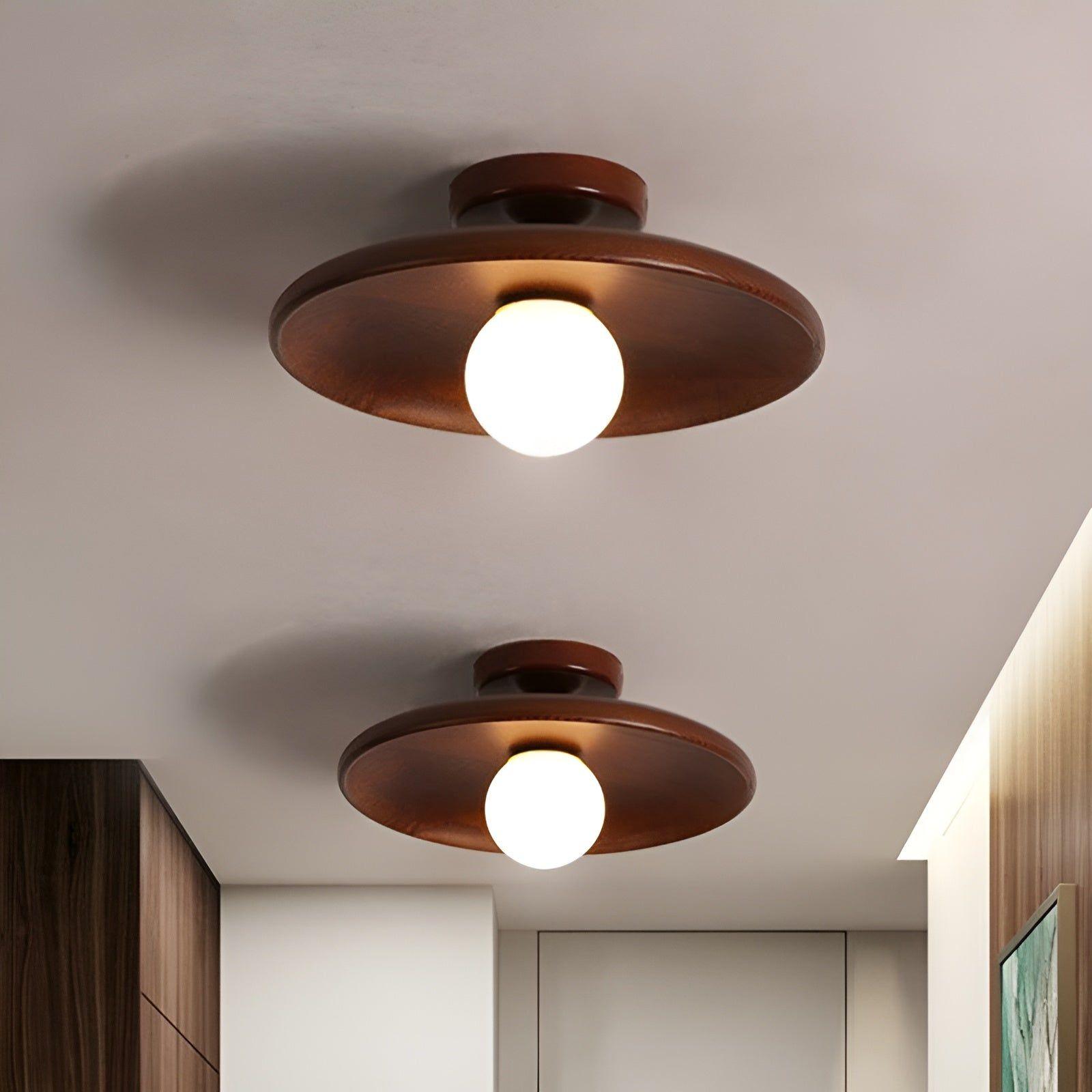 ZenWood LED Plafondlamp – Minimalistische Rust in Wabi-Sabi Stijl