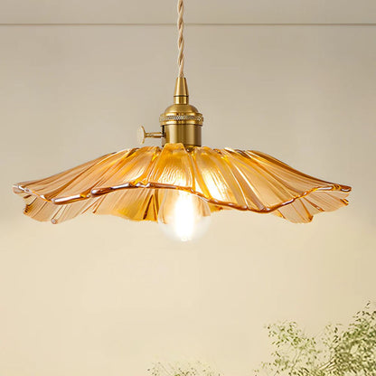 Glazen hanglamp met metalen fitting – Bonq