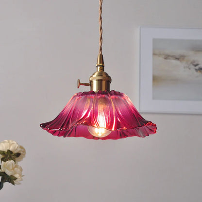 Glazen hanglamp met metalen fitting – Bonq