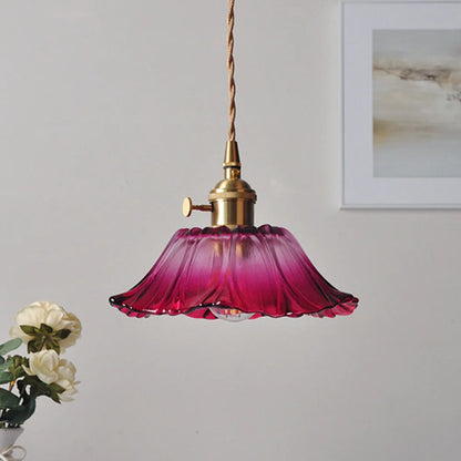 Glazen hanglamp met metalen fitting – Bonq