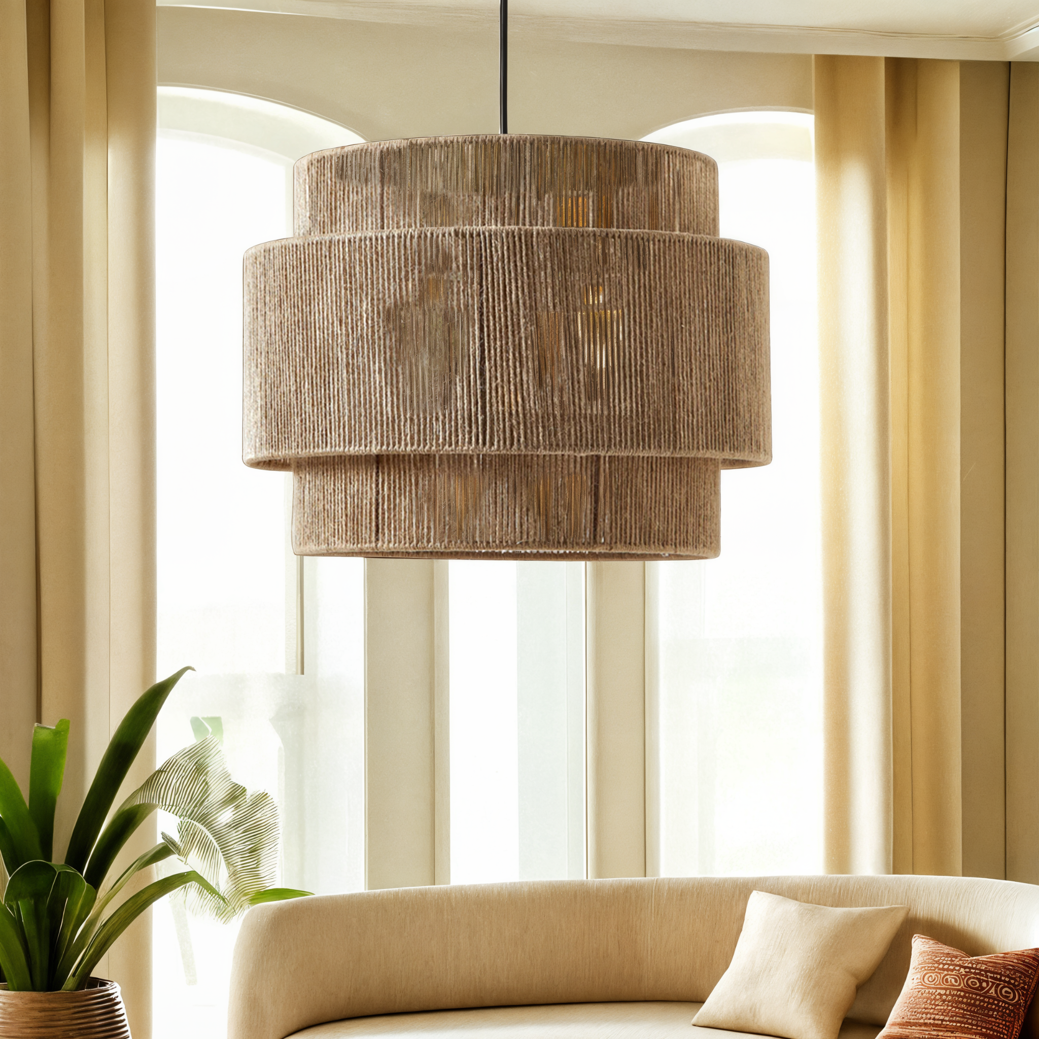 NaturaLuna – Handgemaakte Jute Hanglamp