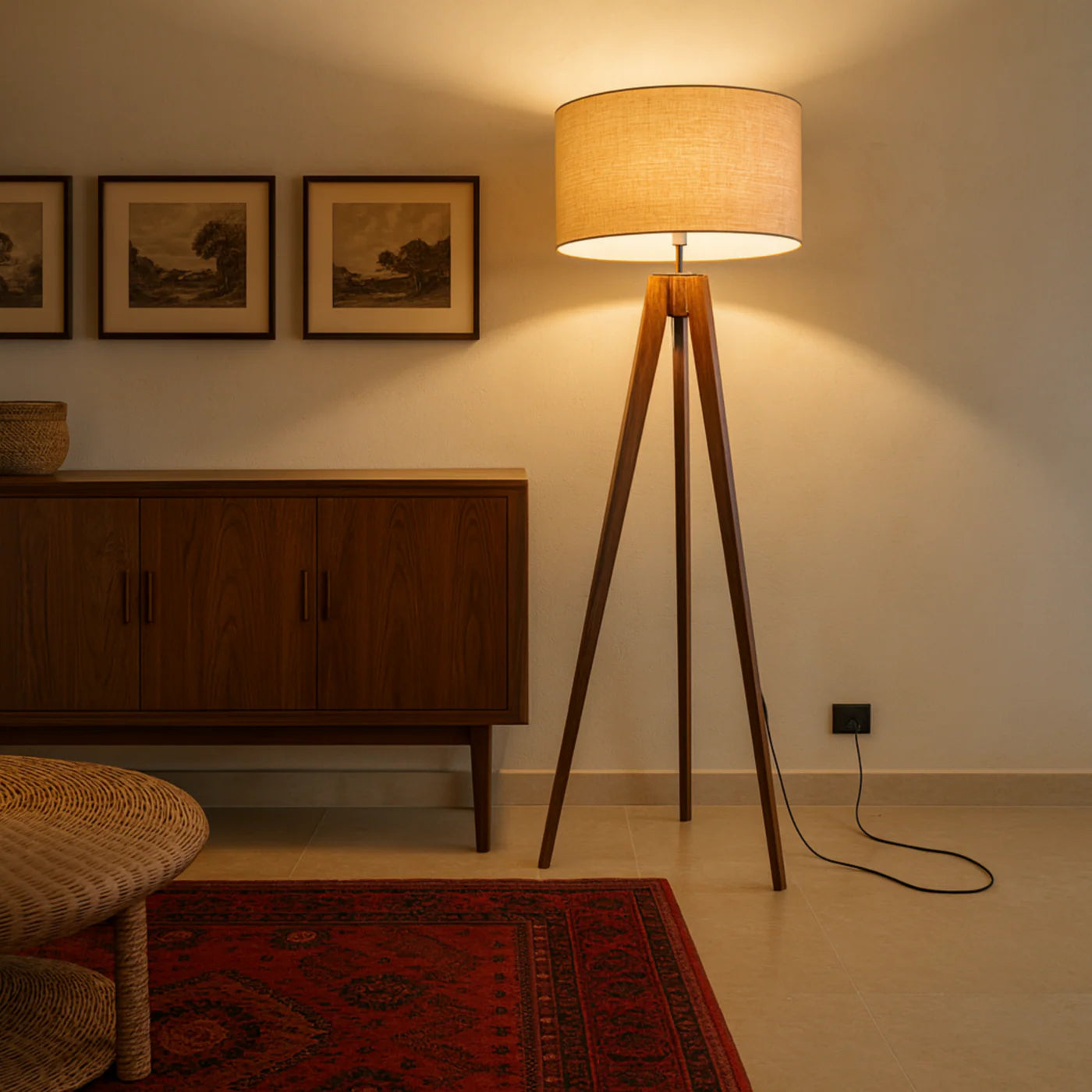 NordWood Tripod Lamp – Scandinavische Warmte & Tijdloos Design
