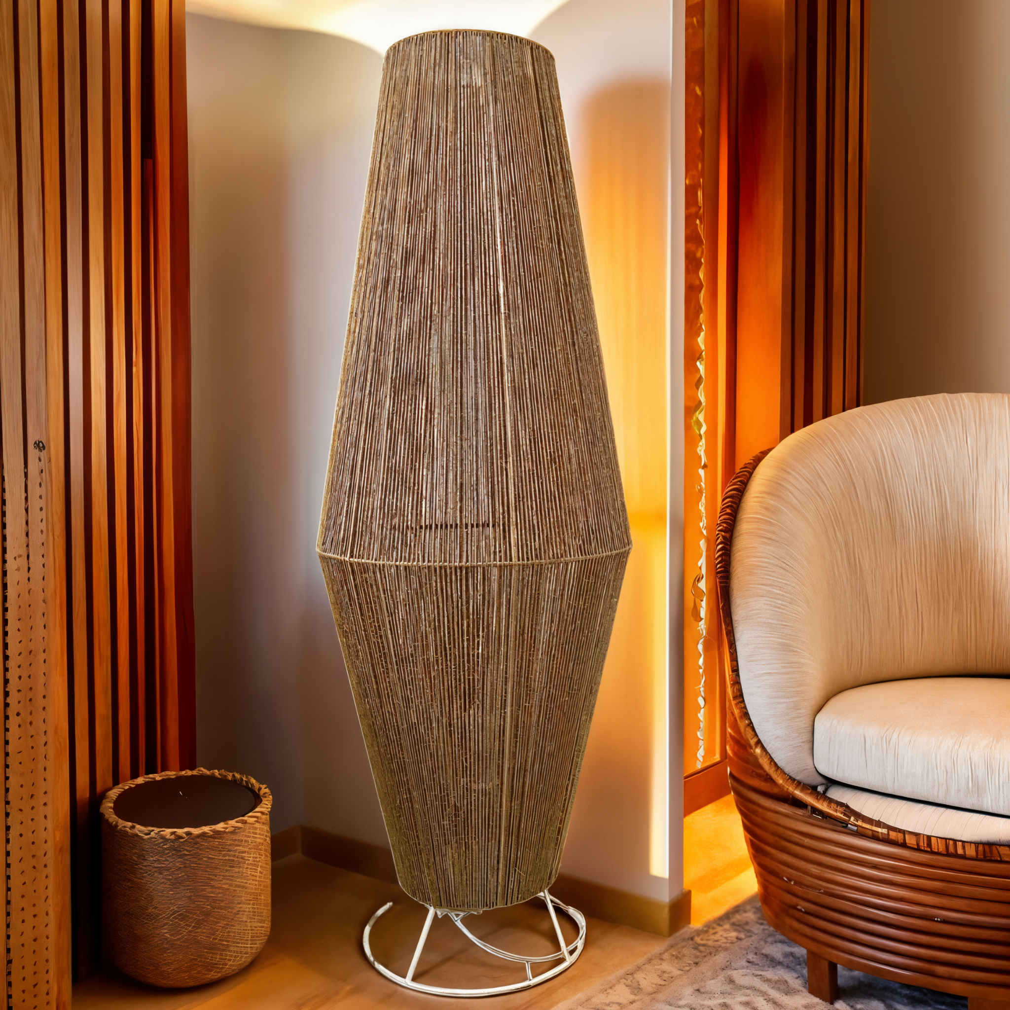 JutaLoom Vloerlamp – Handgemaakt van Natuurlijk Jute