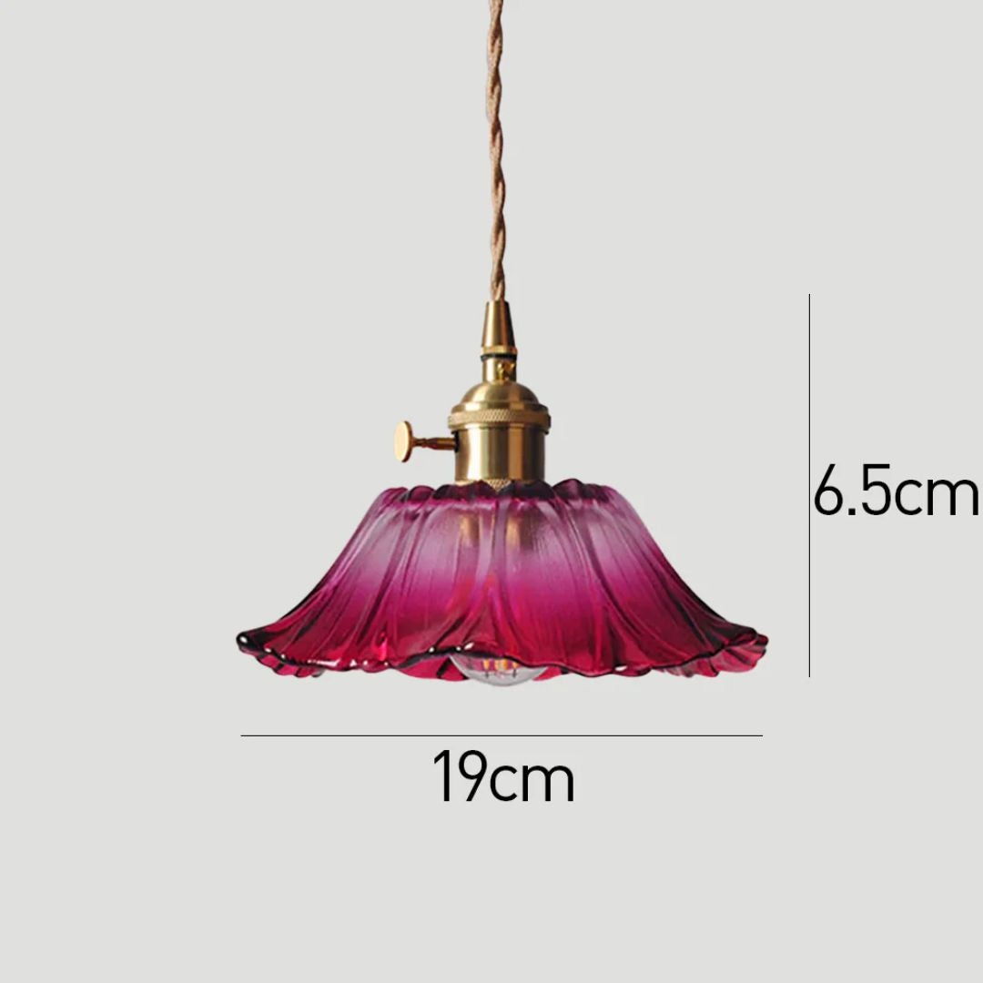 Glazen hanglamp met metalen fitting – Bonq
