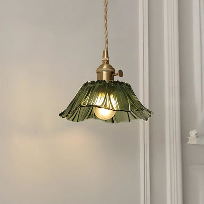 Glazen hanglamp met metalen fitting – Bonq