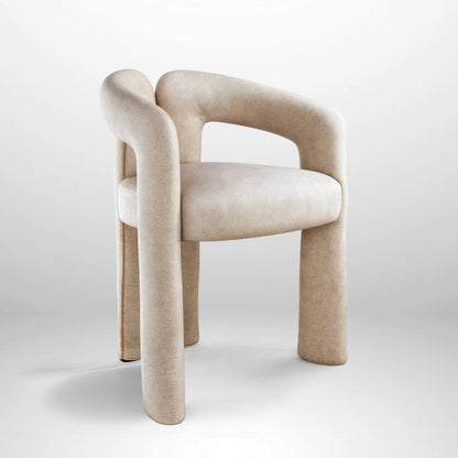 Étoile Chair – Luxe Fluwelen Designstoel met Omhullende Rugleuning