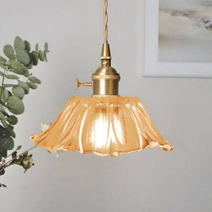 Glazen hanglamp met metalen fitting – Bonq