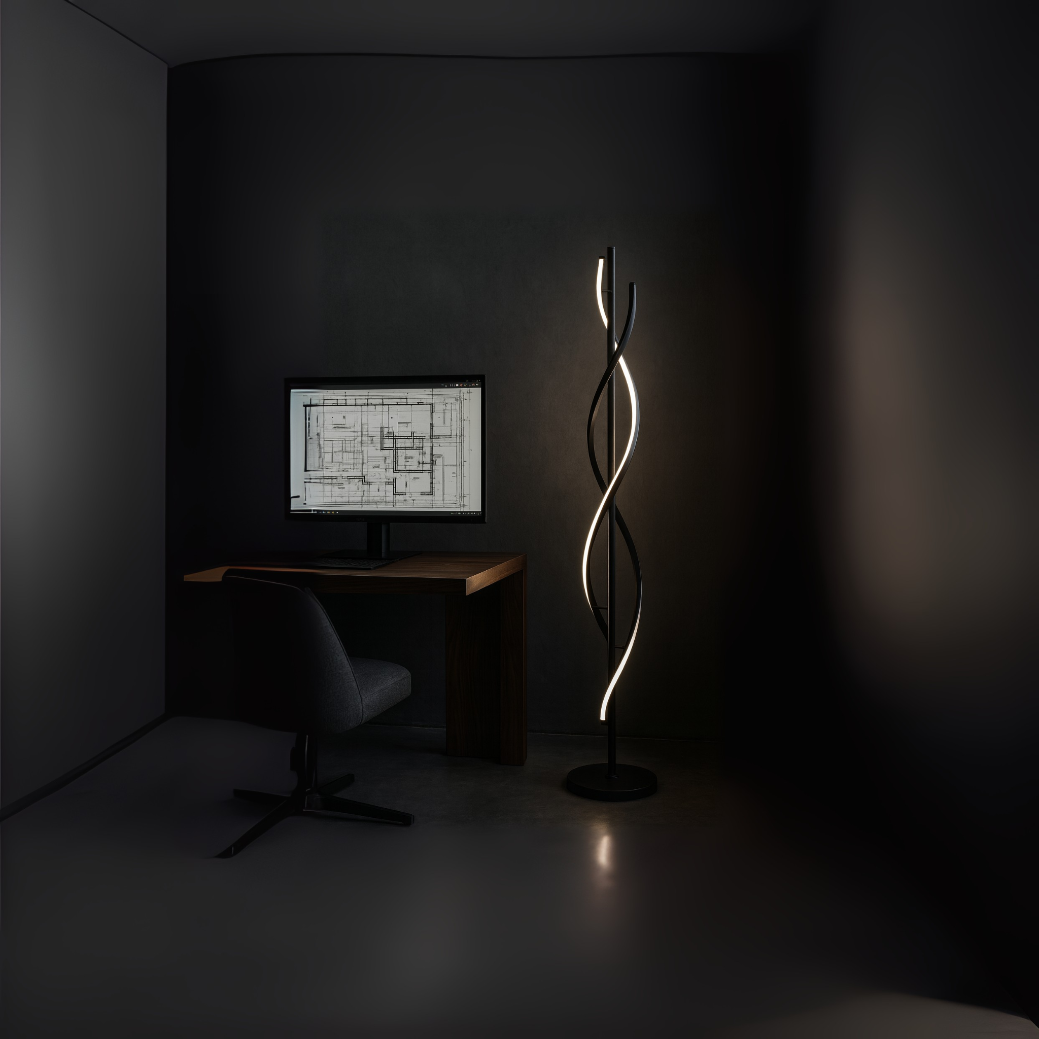 HelixGlow – Moderne LED Spiraal Vloerlamp