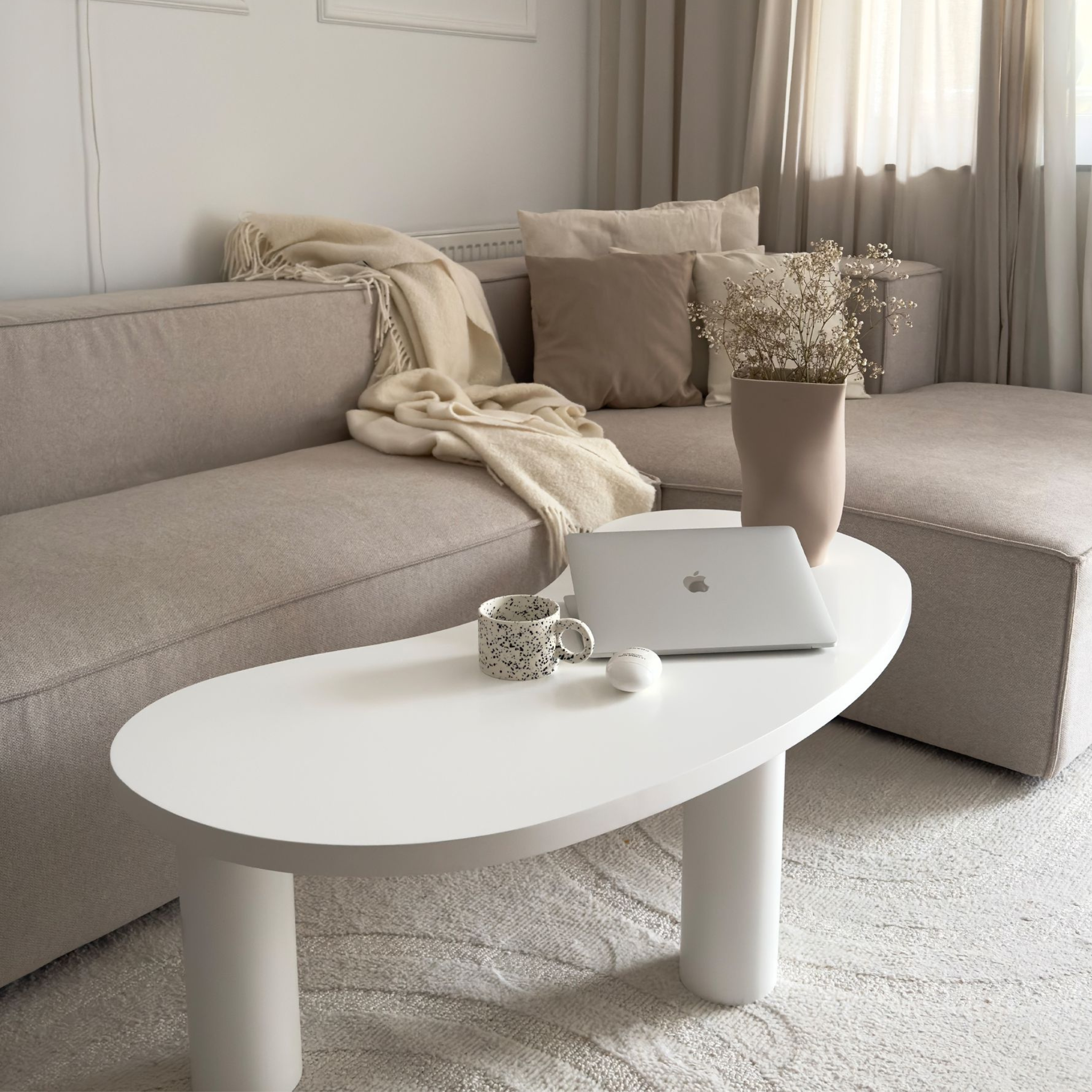 Olivara™ Organische Salontafel – Moderne Elegantie in Wit