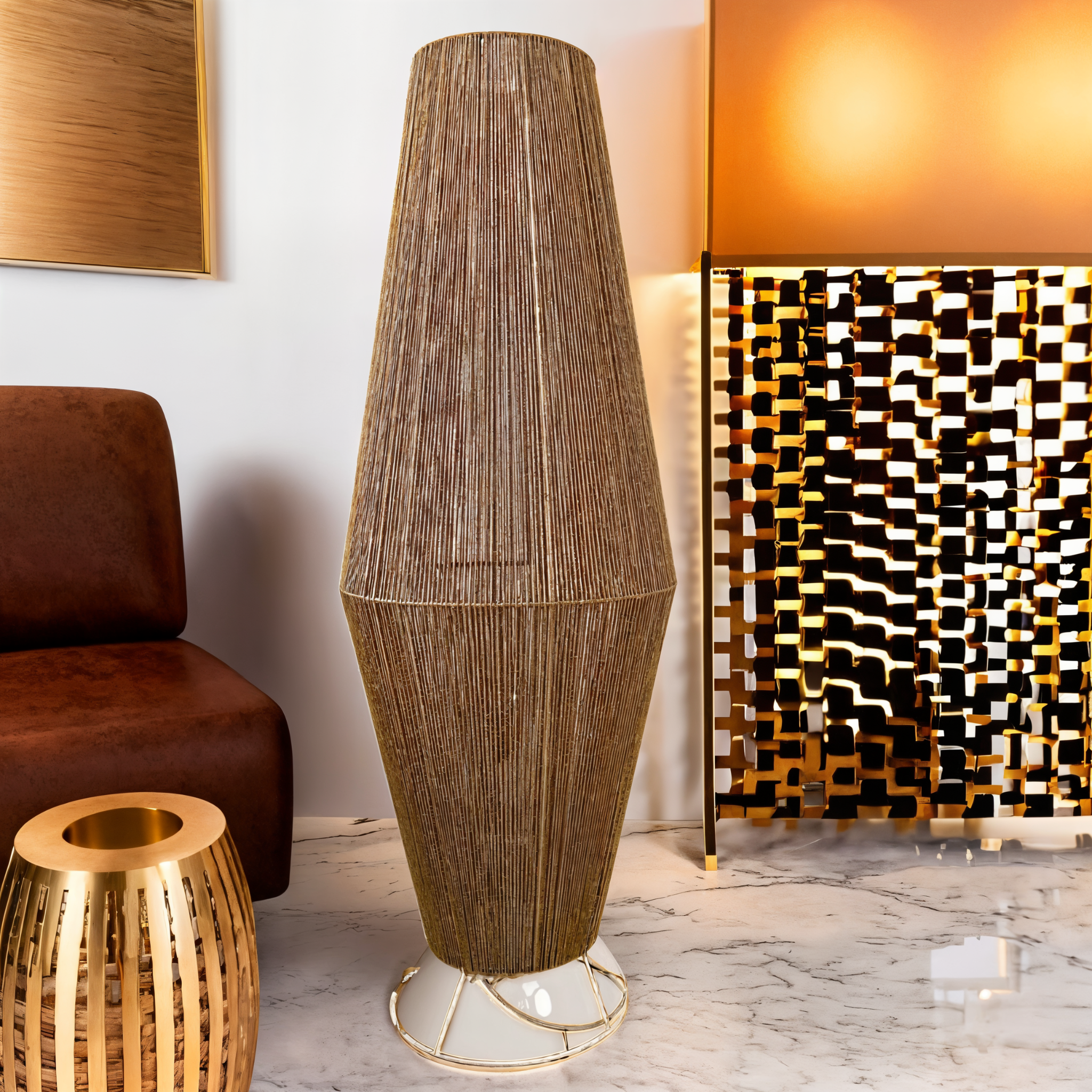 JutaLoom Vloerlamp – Handgemaakt van Natuurlijk Jute