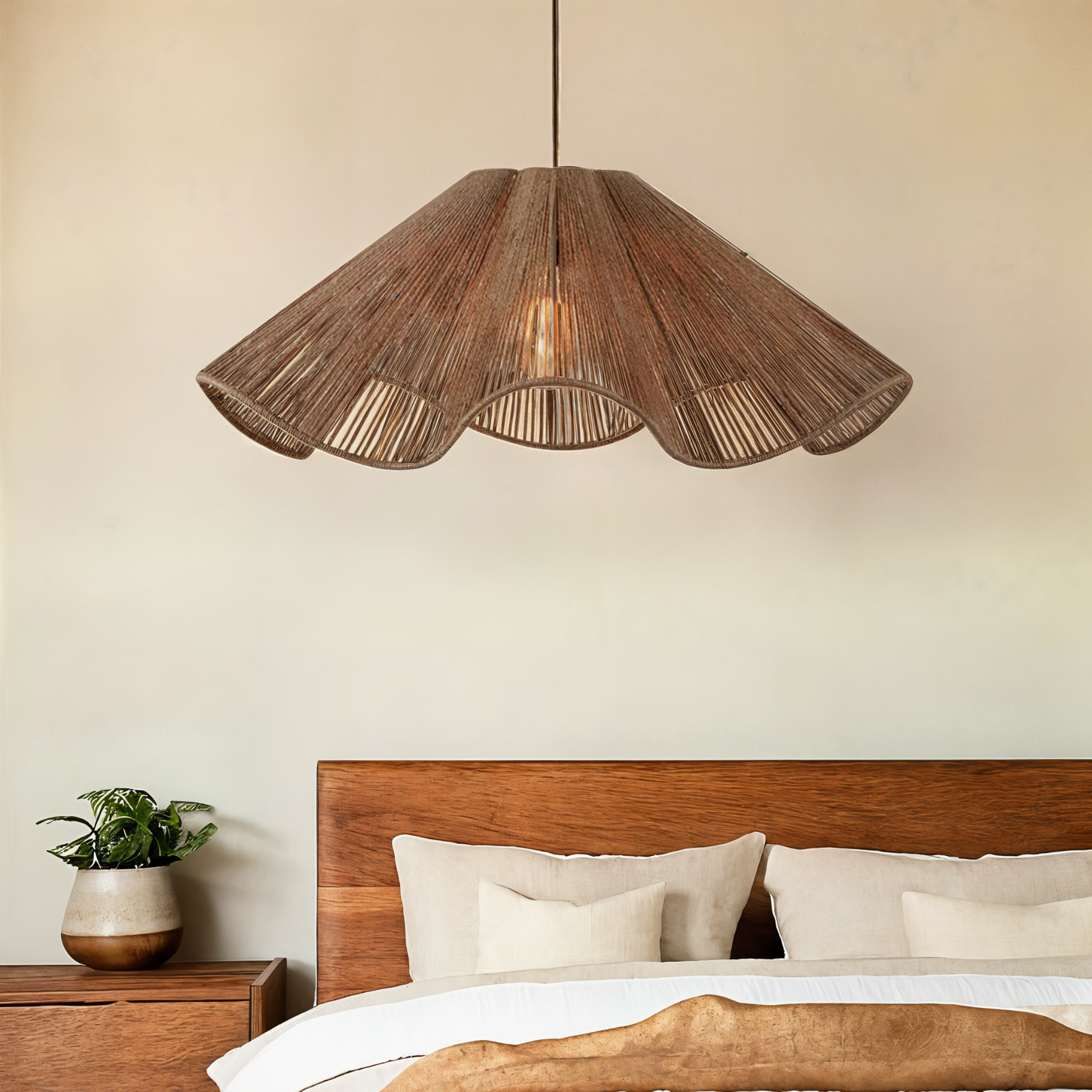 Jute Hanglamp Solvia – Natuurlijke Rust & Boho Elegantie