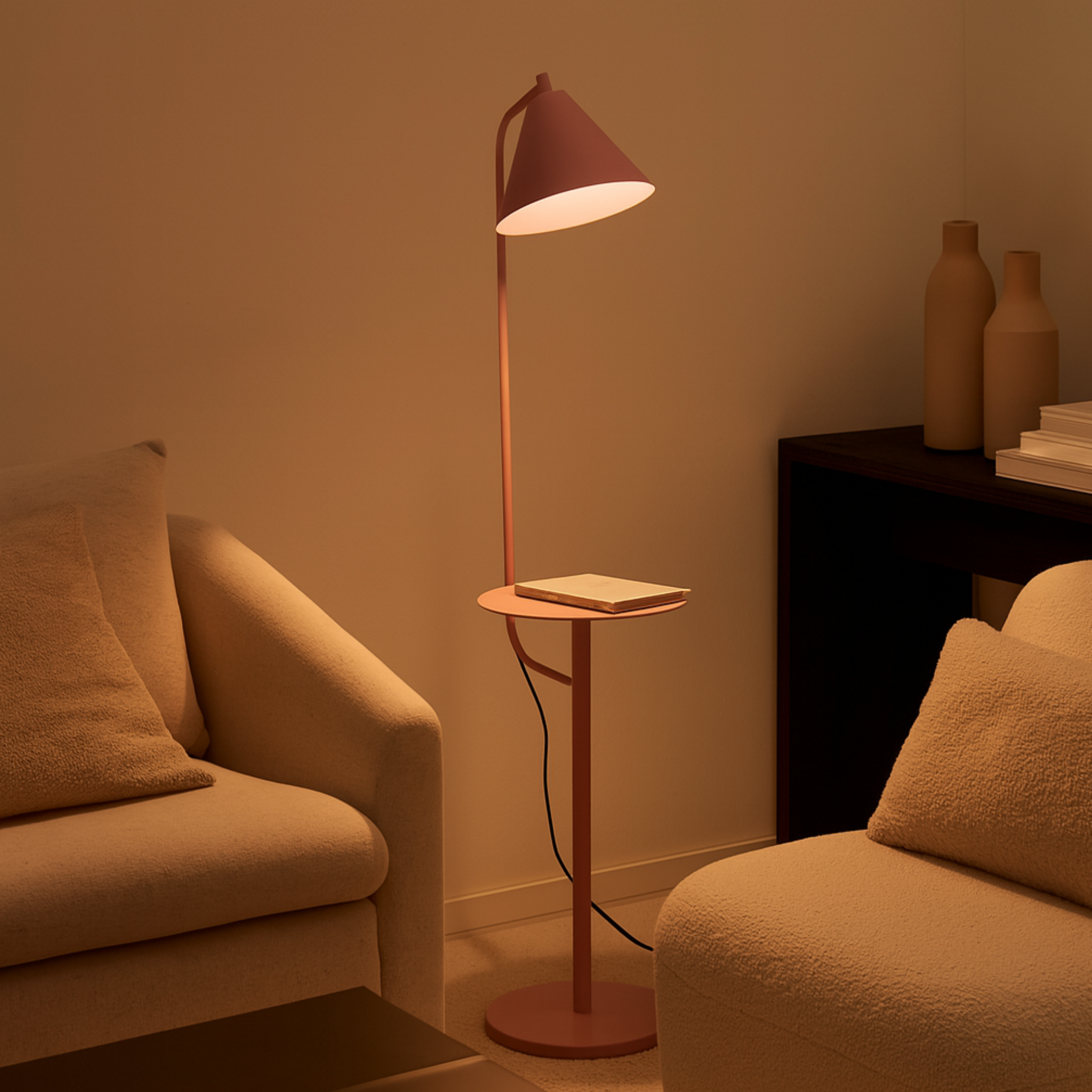 Nordéa Rose – LED Vloerlamp met Tafel
