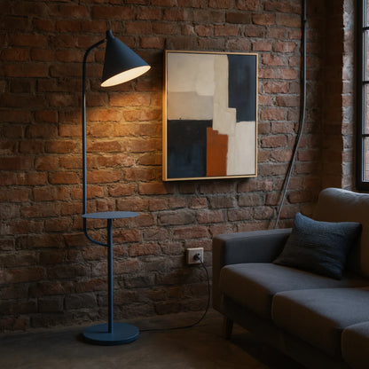 Nordéa Blauw – LED Vloerlamp met Tafel