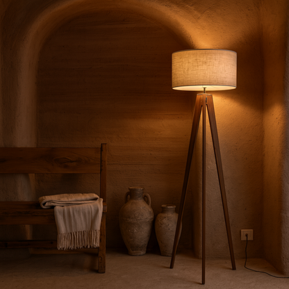 NordWood Tripod Lamp – Scandinavische Warmte & Tijdloos Design